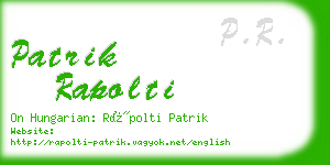 patrik rapolti business card